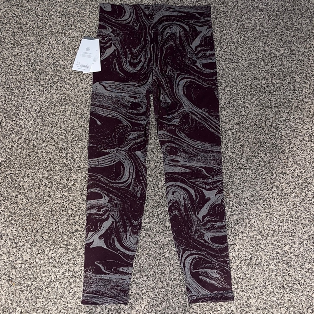 Athleta Marbled Black & Gray High-Rise Leggings